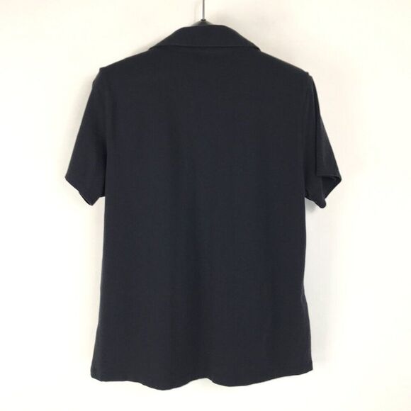 Lane Bryant Venezia Snap-Up Polo Tee Women’s Plus Size 14/16 Black Stretch Knit - Picture 5 of 8